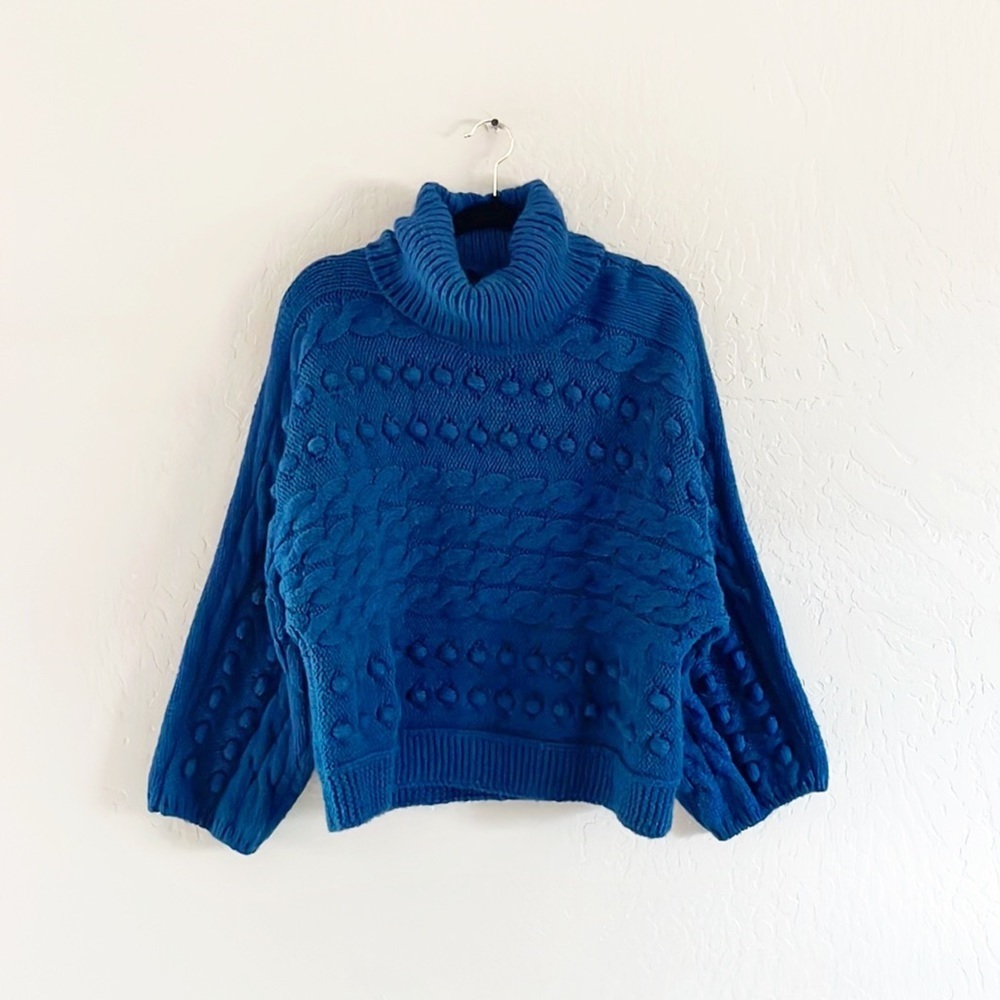 🌿Final Sale M&S Collection Dot Knit Blue Sweater‎